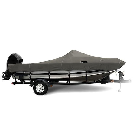 Eevelle Boat Cover ALUMINUM FISHING High Windshield Inboard Fits 28ft 6in L up to 102in W Charcoal WSAFH28102-CHL